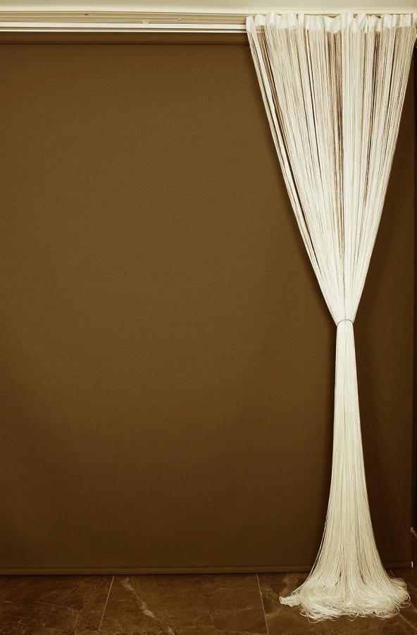 İP ZİNCİR KREM RENK RUSTİK EN 100 CM BOY 280 CM HAZIR İP PERDE - Resim 10