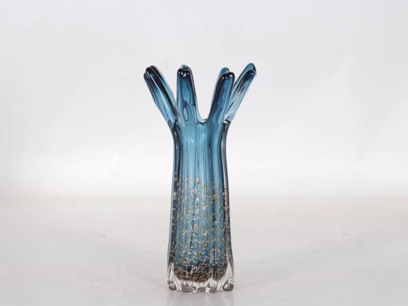 LAMEDORE FINGERS BLUE GLASS VASE 18X15X30 CM ürün görseli