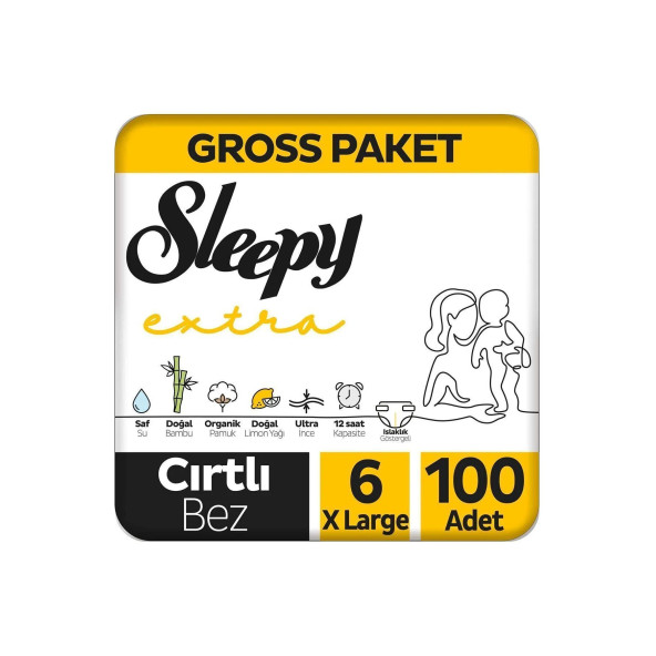 Sleepy Extra Günlük Aktivite Gross Paket Bebek Bezi 6 Numara Xlarge 100 Adet