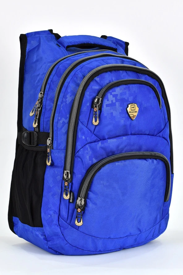 Elatae Unisex Ortopedik Çok Gözlü Günlük Seyahat Okul Sırt Çantası Saks Mavisi 2226