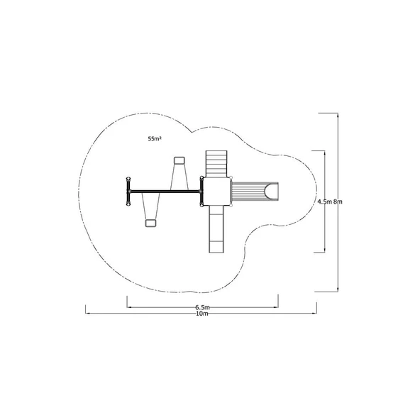 Çocuk Oyun Parkı İki Kaydıraklı, Salıncak İlaveli 6.5x4.5m - 4
