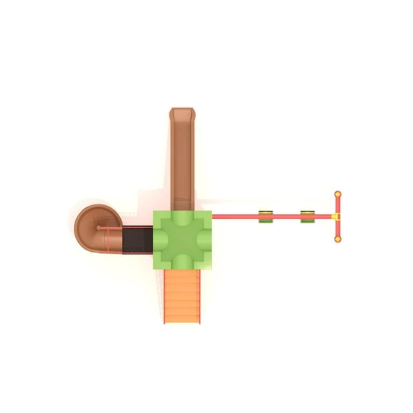 Çocuk Oyun Parkı Bir Kuleli, İki Kaydıraklı 5.5x4.5m - 4