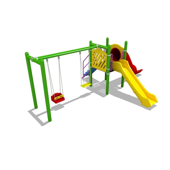 Çocuk Oyun Parkı İki Kaydıraklı, Salıncak İlaveli 6.5x4.5m - 3