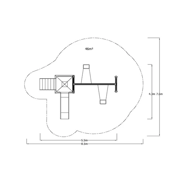 Çocuk Oyun Parkı BOS03, Bir Kuleli Bir Kaydıraklı 5.5x4.5m - 3