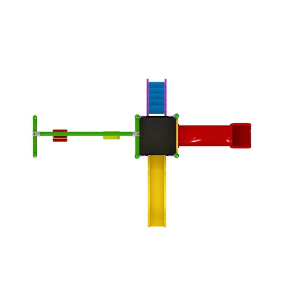 Çocuk Oyun Parkı İki Kaydıraklı, Salıncak İlaveli 6.5x4.5m - 2