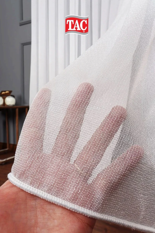 Taç Tül Perde Ince Örme Çelik 1x3 Sık Pile - Dökümlü Kırışmaz - Ütü Istemez %100 Polyester