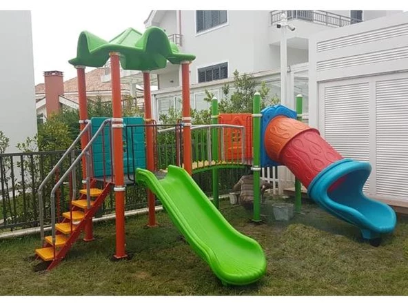 Çocuk Oyun Parkı 6x4m, 2 Kaydıraklı Klasik Model - 3
