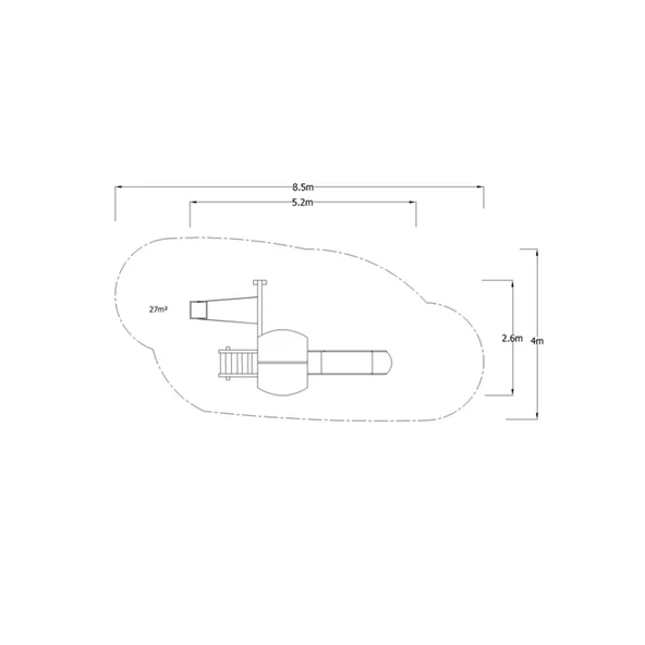 Ahşap Çocuk Oyun Parkı SG09, Bir Kaydırak Tek Salıncaklı Model - 4