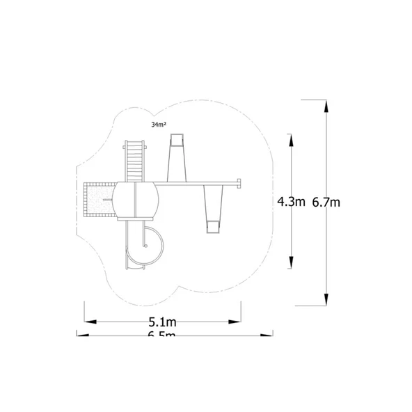 Ahşap Çocuk Parkı SG06, Bir Kaydırak 2 Salıncaklı Model - 2
