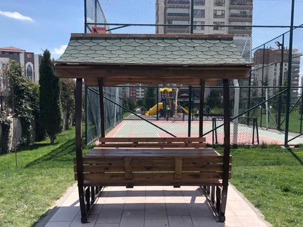 Japon Çatılı Piknik Masası PTB12M, Metal 8 Kişilik - 7