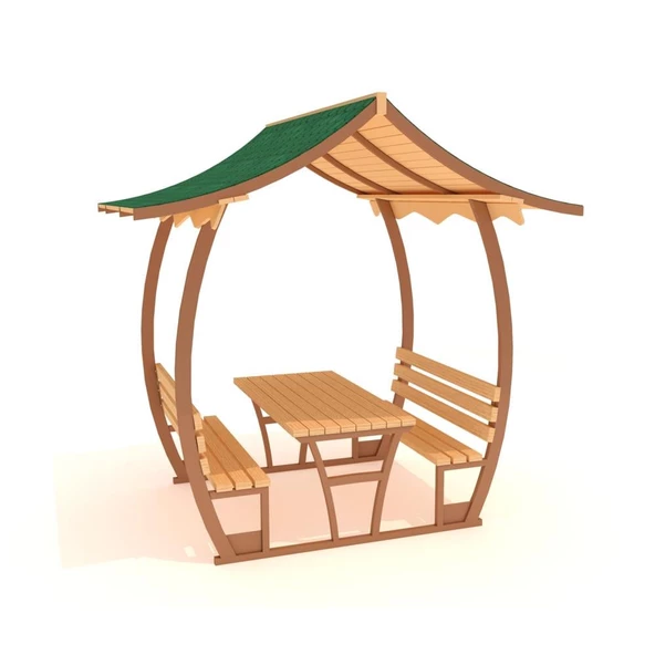 Japon Çatılı Piknik Masası PTB12M, Metal 8 Kişilik - 2