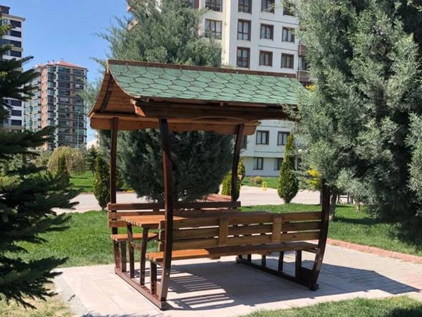 Japon Çatılı Piknik Masası PTB12M, Metal 8 Kişilik - 5