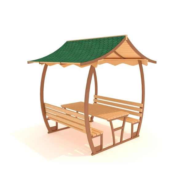 Japon Çatılı Piknik Masası PTB12M, Metal 8 Kişilik