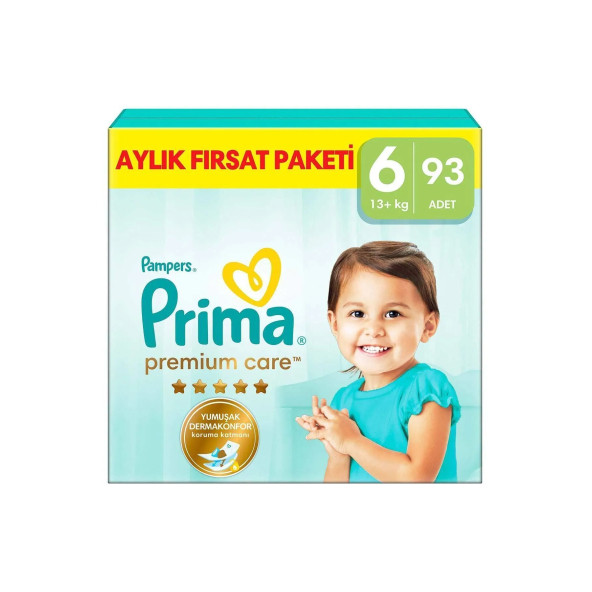 Prima Bebek Bezi Premium Care 6 Beden 93 Adet Aylık Fırsat Paketi