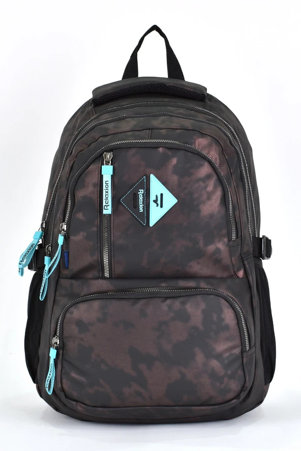 Elatae Unisex Ortopedik Çok Gözlü Günlük Seyahat Okul Sırt Çantası Kahve 2049 - 2