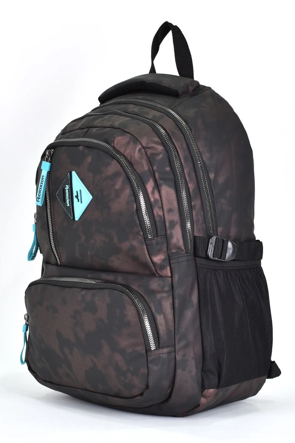 Elatae Unisex Ortopedik Çok Gözlü Günlük Seyahat Okul Sırt Çantası Kahve 2049 - 4