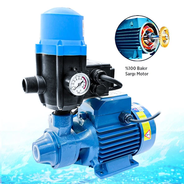 Rowemax İbeltech BAKIR-DKM60 0.37KW 0.5HP 1" Bakır Sargılı Paket Hidrofor Sistem Su Pompa Motoru - 2