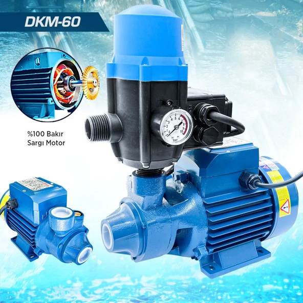 Rowemax İbeltech BAKIR-DKM60 0.37KW 0.5HP 1" Bakır Sargılı Paket Hidrofor Sistem Su Pompa Motoru - 3