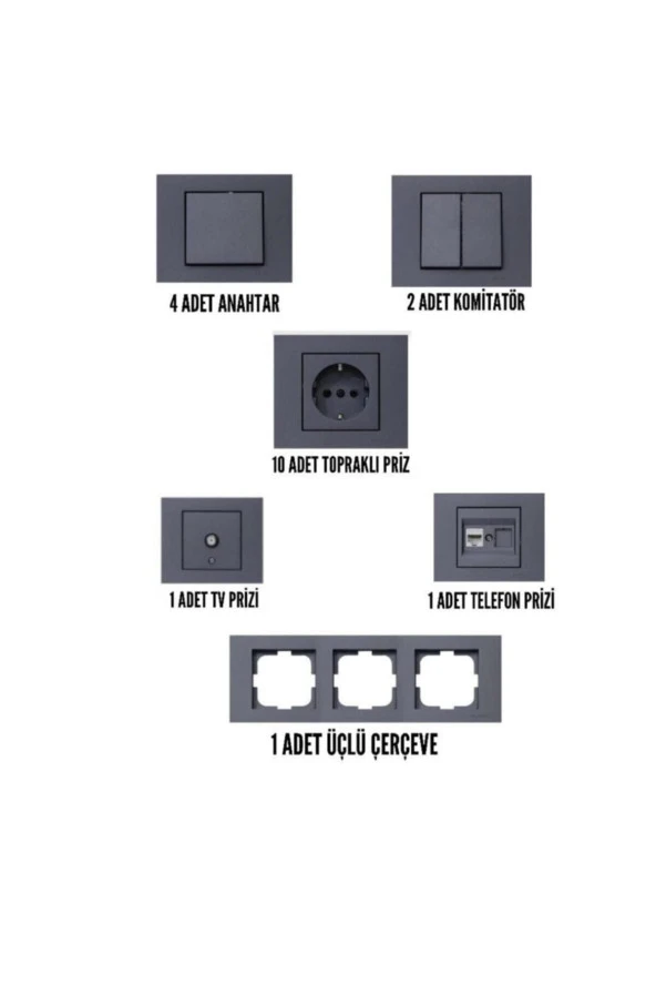 Grano Füme Anahtar & Priz Set ürün görseli 1