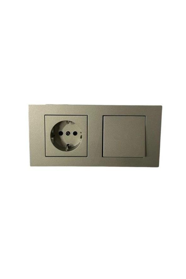 Ovivio Grano Antrasit 2 Li Set Topraklı Priz + Anahtar + 2li Çerçeve