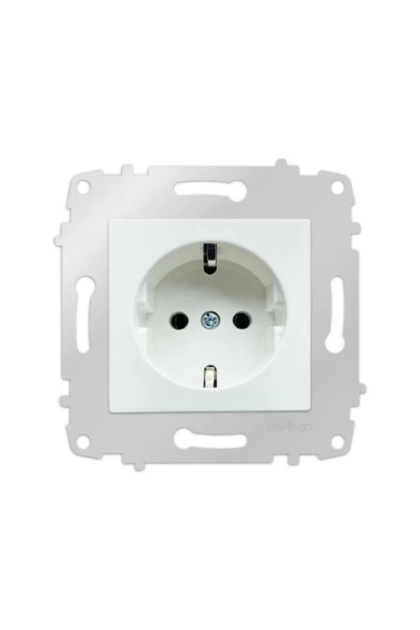 Ovivo beyaz topraklı priz ÇERÇEVESİZ ürün görseli 1