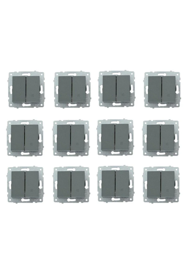 Ovivo Grano Füme Komütatör 12'li Paket Çerçevesiz (Mekanizma)