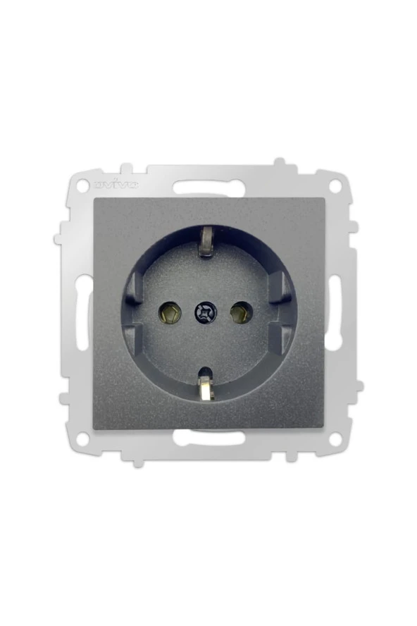 OVİVO GRANO FÜME  TOPRAKLI PRİZ+ TOPRAKLI PRİZ+İKİLİ ÇERÇEVE SET - Resim 2