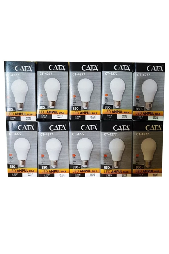 Cata Ct- 4277 Led Ampül 9w Beyaz Işık 10 Adet