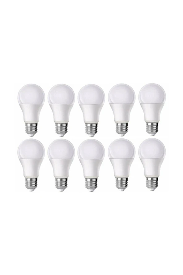 Led - 9w - Beyaz - E27 - 10lu - Tasarruflu Led Ampul E27 Duy 6500k Yerli Üretim