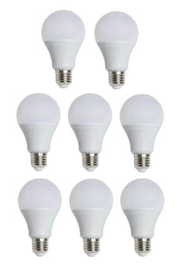 -4277 9w Led Ampul E-27 Duylu Beyaz Işık 8 Adet