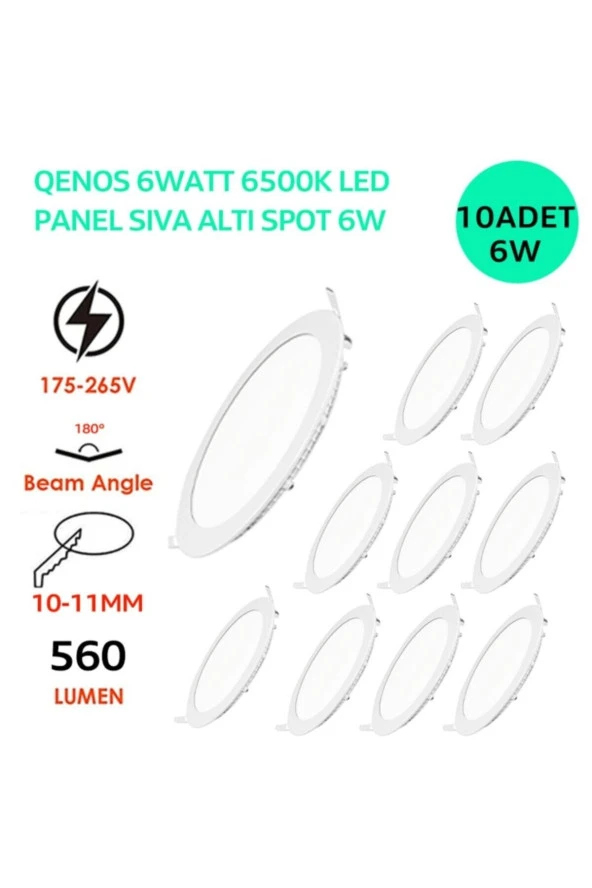 10 Lü Paket Marka  6 Watt 6500 K Led Panel Sıva Altı Spot Armatür delik Çapı - 2