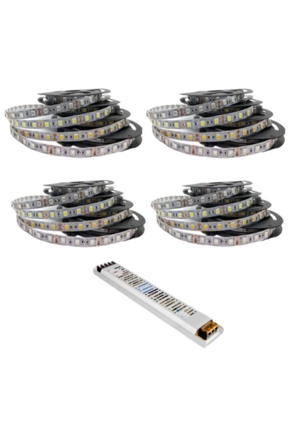 Şerit Led 20 Metre Beyaz 16,5 Amper Ultra Slim Trafo Iç Mekan