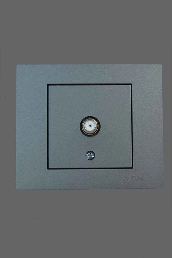 Sıva Altı Füme Uydu Prizi(F-konektör)+çerçeve ürün görseli 1