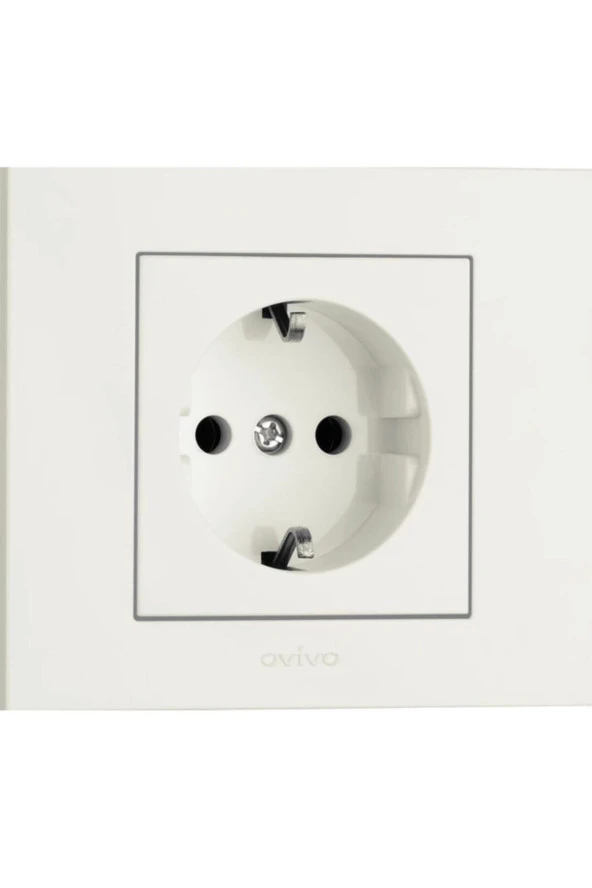 Grano Beyaz Topraklı Priz 4'lü Paket Çerçeve Dahil - 2