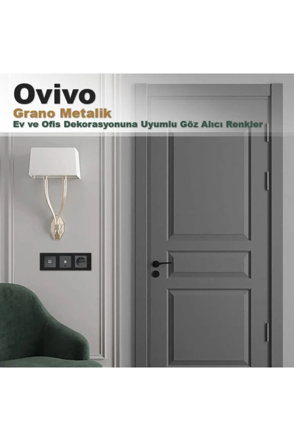 Ovivo Grano Metalik Dörtlü Çerçeve Füme - 2
