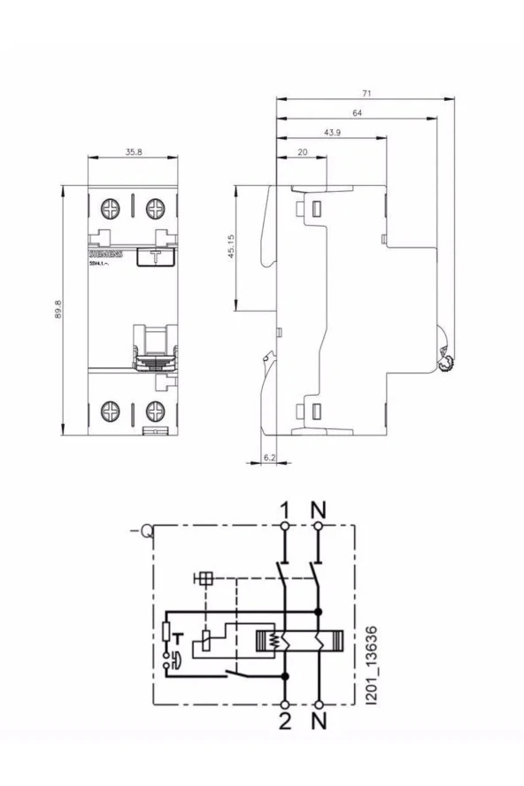 CT-9640 40 Amper 30 mA Kaçak Akım Rölesi Monofaze - 2