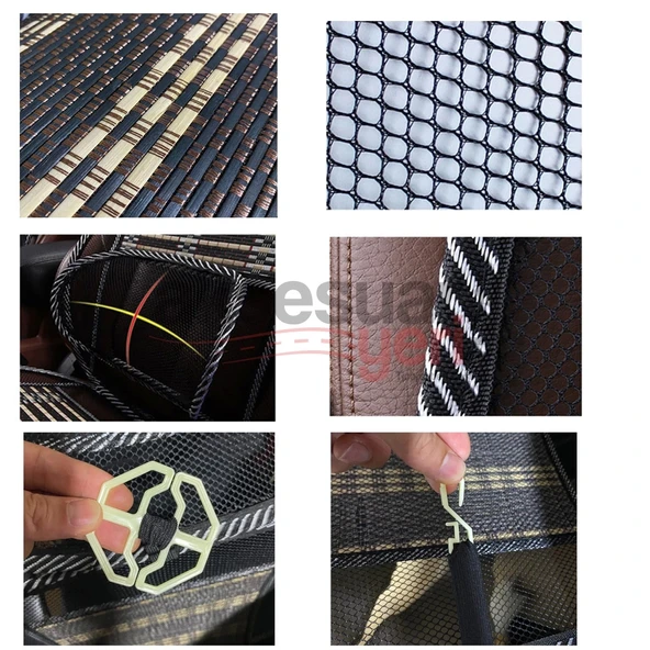 Ahşap Bambu Fileli Bel Destekli Terletmez Koltuk Minderi Tekli - 5