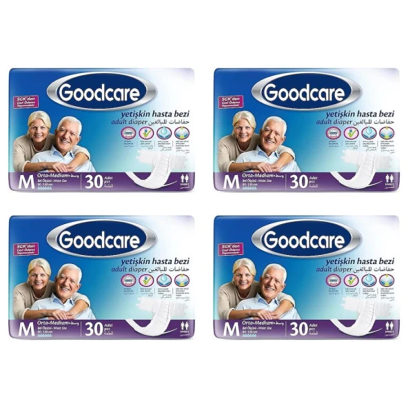 Goodcare Yetişkin Hasta Bezi BelBantlı Medium Orta Boy 30'LU 4 PAKET