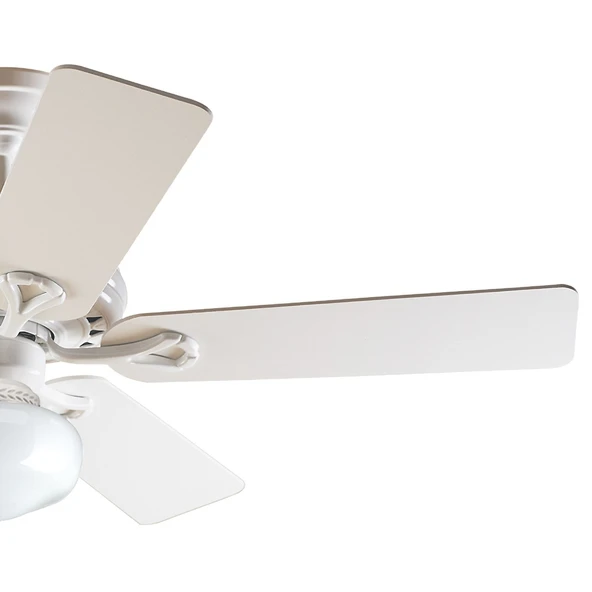 Hunter Fan - Savoy Beyaz - 132 Cm. Beyaz Renkli Küre Cam Aydınlatmalı Tavan Vantilatörü - 2