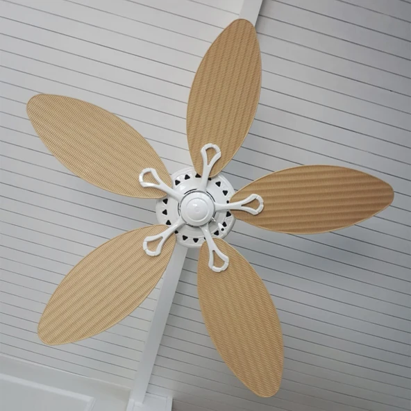 Hunter Fan - Savoy Fırçalanmış Nikel - 137 Cm. Palmiye Yaprağı Şekilli Tavan Vantilatörü - 5