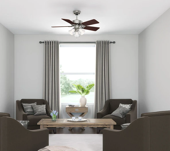 Hunter Fan - Beacon Hill Antik Pirinç - 107 Cm. Aydınlatmalı Tavan Vantilatörü - 4