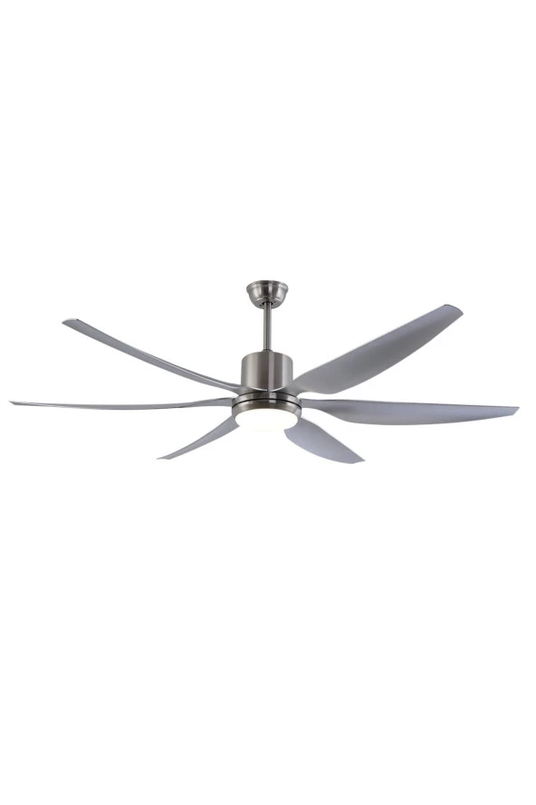 Breeze - Alaçatı DC Motor Mat Nikel - 168 Cm. Aydınlatmalı Ve Uzaktan Kumandalı Tavan Vantilatörü