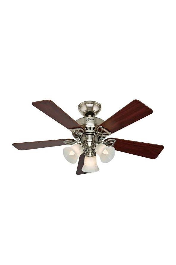 Hunter Fan - Beacon Hill Fırçalanmış Nikel - 107 Cm. Aydınlatmalı Tavan Vantilatörü