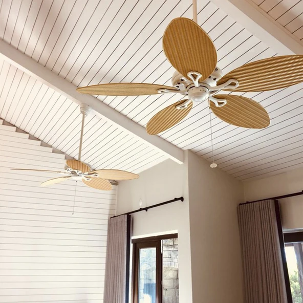 Hunter Fan - Savoy Beyaz - 137 Cm. Palmiye Kanatlı Tavan Vantilatörü - Resim 6