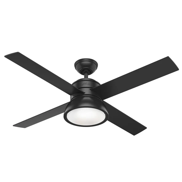 Hunter Fan - Hunter - Loki Mat Siyah - 132 Cm. Aydınlatmalı ve Uzaktan Kumandalı Tavan Vantilatörü - Resim 2