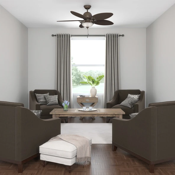 Hunter Fan - Caribbean Breeze - 137 Cm. Hasır Kanatlı Aydınlatmalı Tavan Vantilatörü - 6