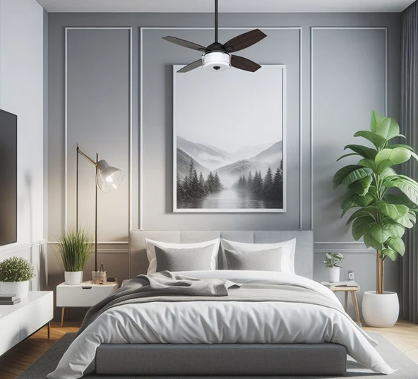 Hunter Fan - Central Park Yıpranmış Çelik - 107 Cm. Aydınlatmalı ve Uzaktan Kumandalı Tavan Vantilatörü - 6