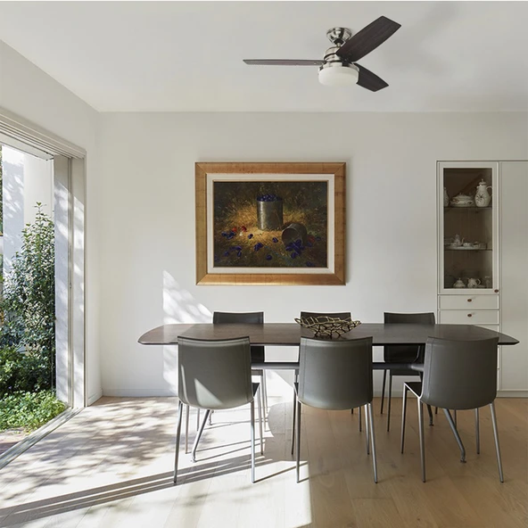 Hunter Fan - Galileo Fırçalanmış Nikel - 122 Cm. Aydınlatmalı ve Uzaktan KumandalıTavan Vantilatörü - 6