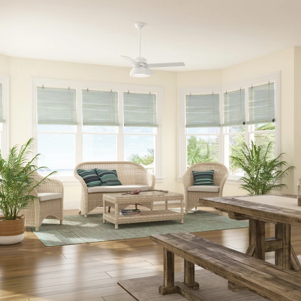 Hunter Fan - Loki Taze Beyaz - 132 Cm. Aydınlatmalı ve Uzaktan Kumandalı Tavan Vantilatörü - Resim 6