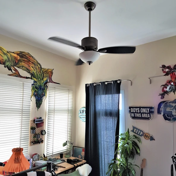 Hunter Fan - Kohala Bay Antik Kalay - 122 Cm. Aydınlatmalı Tavan Vantilatörü - 4